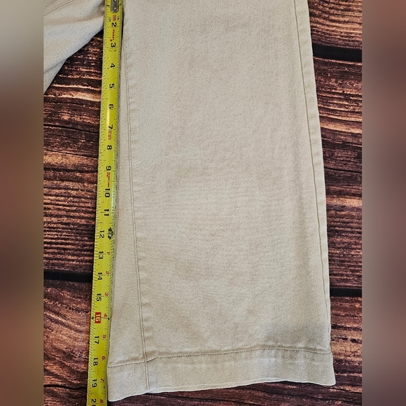 J. Crew Women's Size 25 Hi-Rise Wide Leg Crop 20 inch Natural Cream Pants - Picture 8 of 9